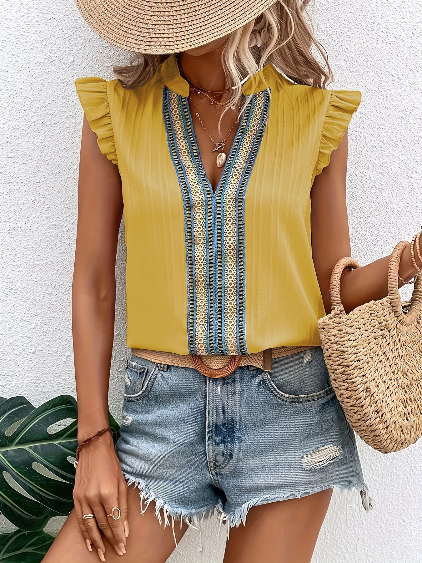 Khaki Ethno-Bluse - Lara