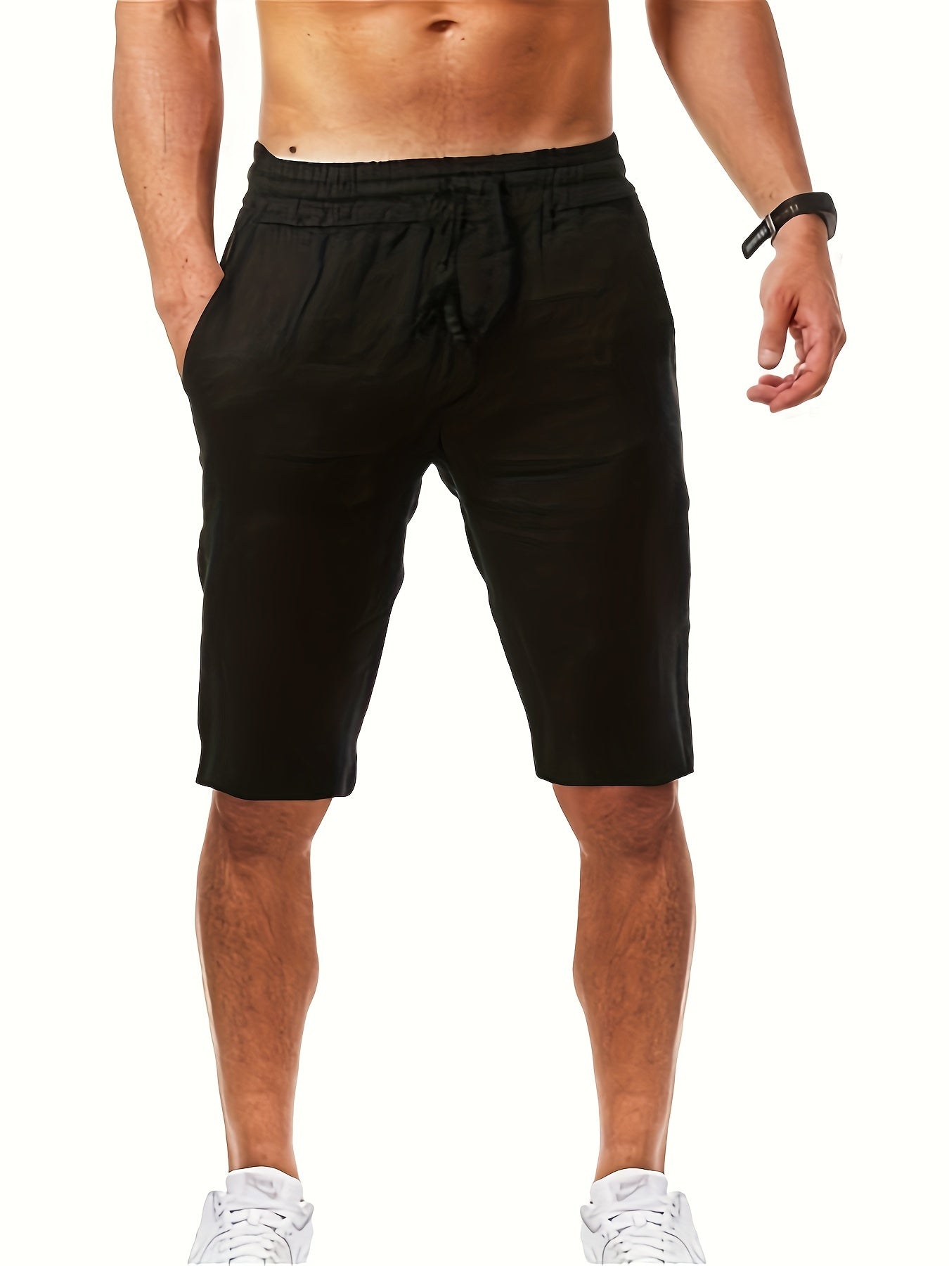 Graue Shorts mit Kordelzug und Taschen - Felix