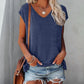 Casual-Shirt mit V-Ausschnitt & weichem Fall