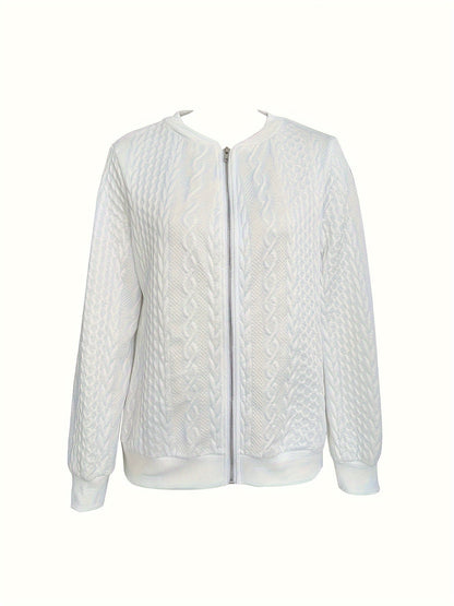 Zip-Up Jacke für Frauen mit strukturierter Oberfläche