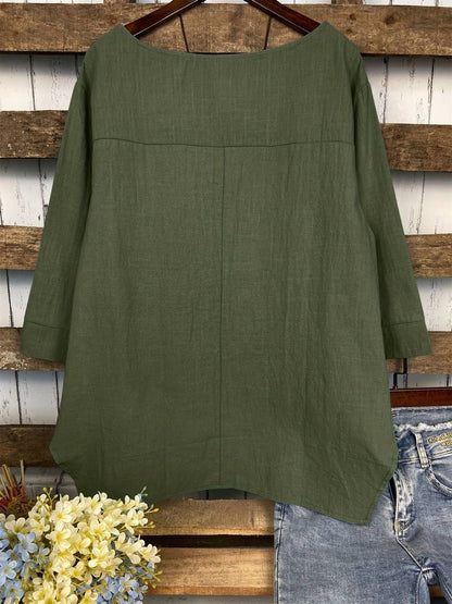 Ashley – freizeitbluse mit rundhalsausschnitt für den frühling