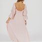 Corrine maxikleid mit gestuften armeln und taschen in ballerina pink - bump friendly