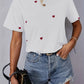 Beiges Herz-Muster T-Shirt - Emma