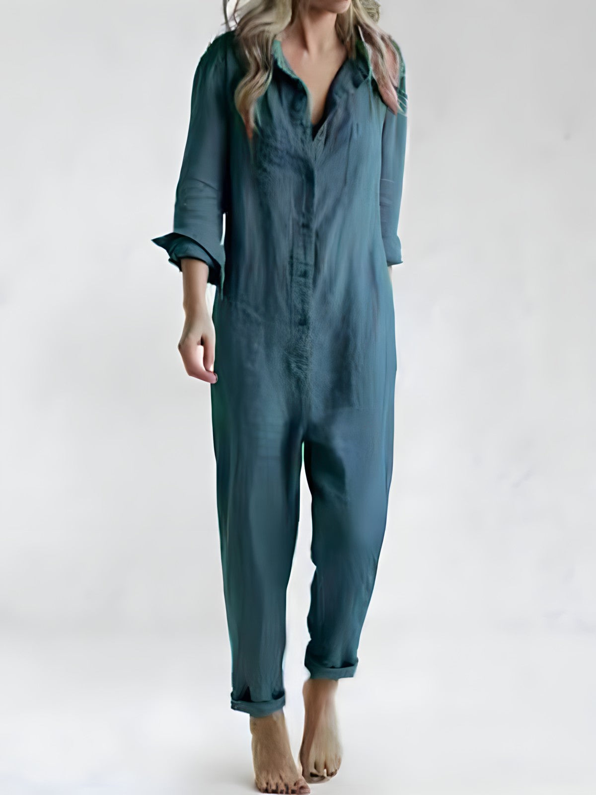 Lässiger Jumpsuit mit Knopfleiste