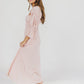 Corrine maxikleid mit gestuften armeln und taschen in ballerina pink - bump friendly