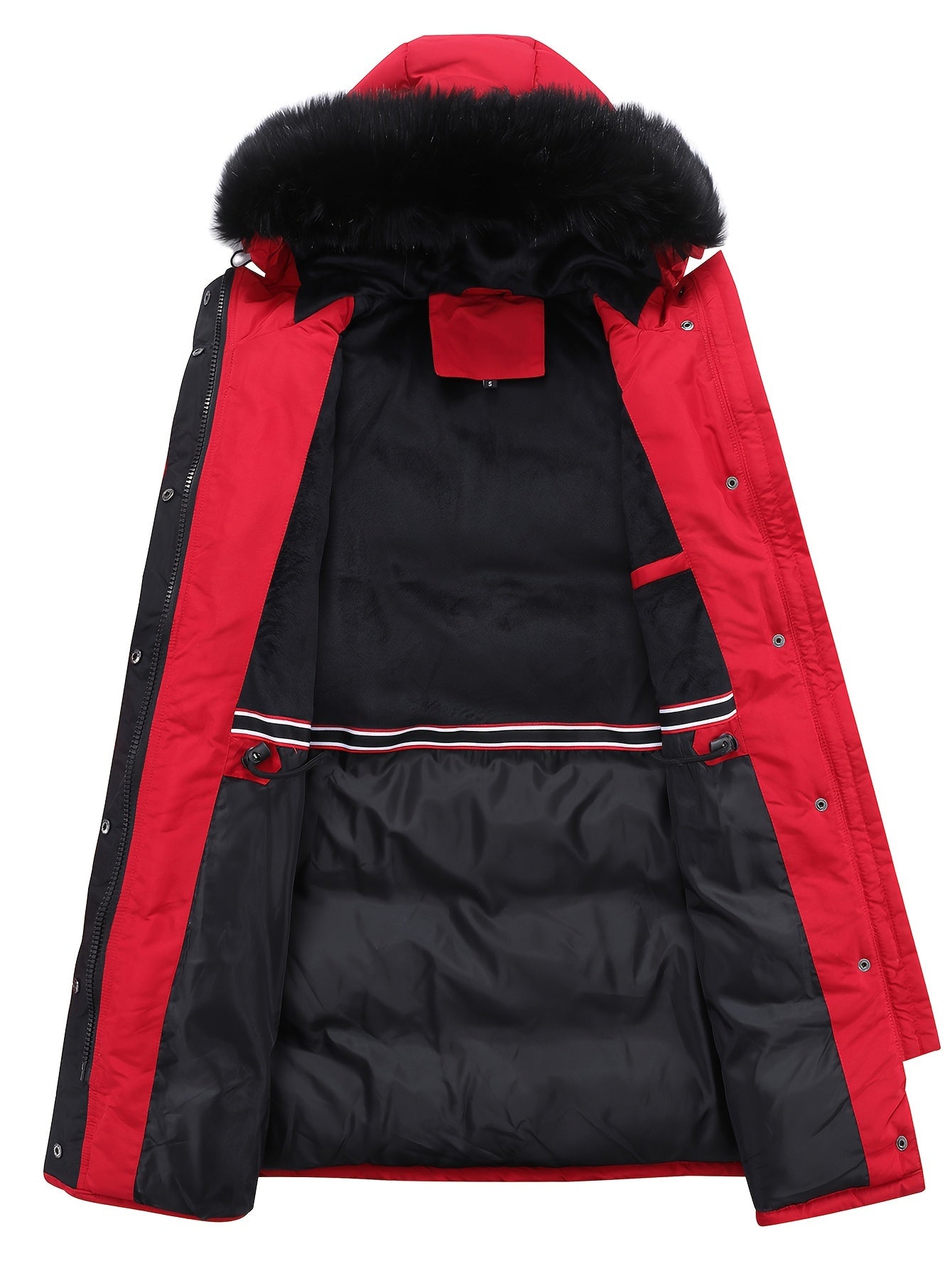 Damen-Winterjacke mit Kunstpelz und Steppung