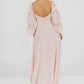 Corrine maxikleid mit gestuften armeln und taschen in ballerina pink - bump friendly