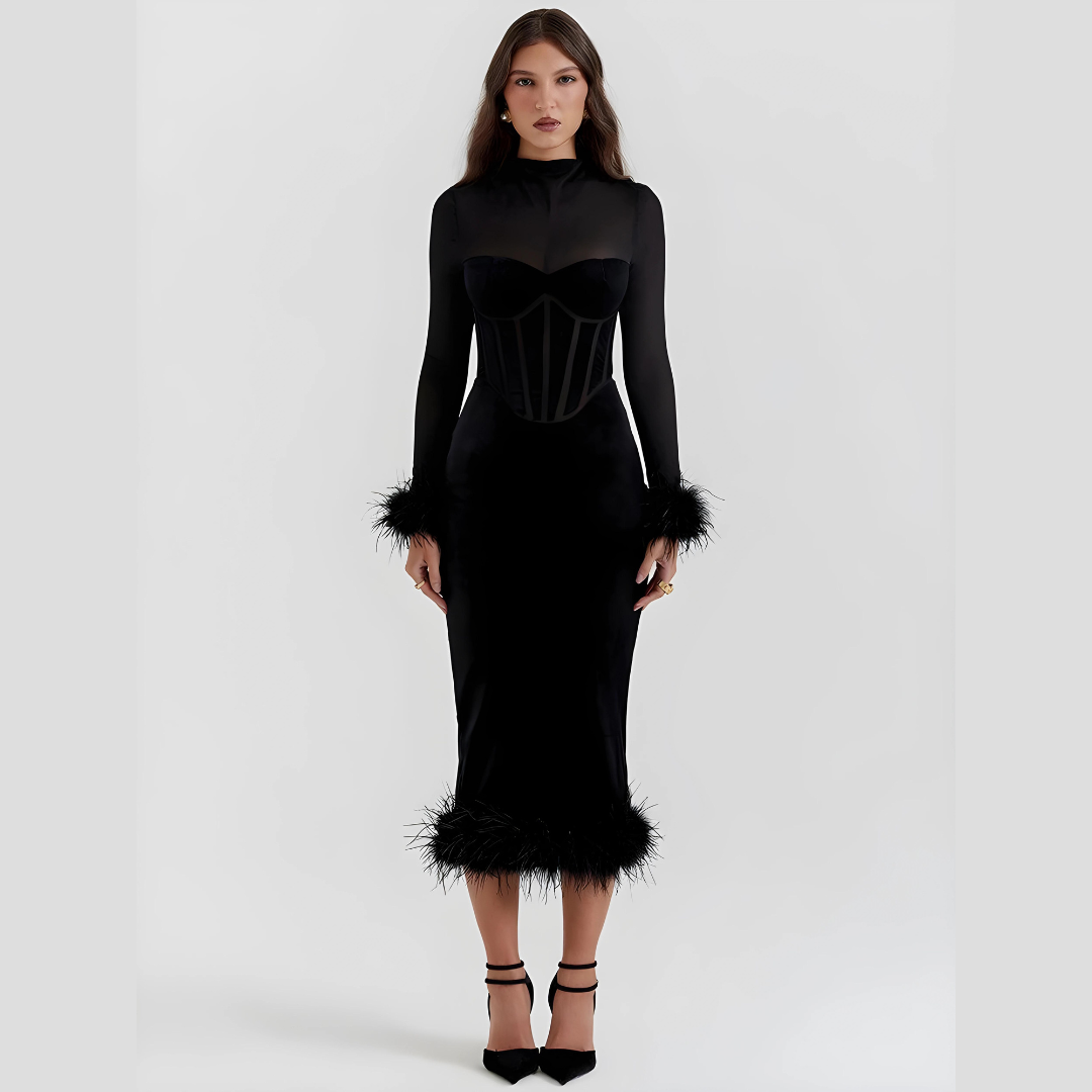 Elegantes Minikleid mit Federn - Eefje