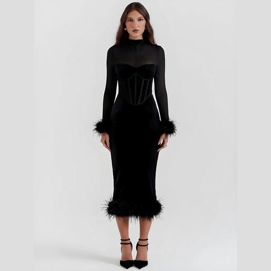 Elegantes Minikleid mit Federn - Eefje