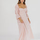 Corrine maxikleid mit gestuften armeln und taschen in ballerina pink - bump friendly