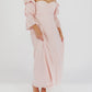 Corrine maxikleid mit gestuften armeln und taschen in ballerina pink - bump friendly