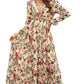 Bianca - Florales Maxikleid in Dunkelgrün