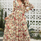 Bianca - Florales Maxikleid in Dunkelgrün