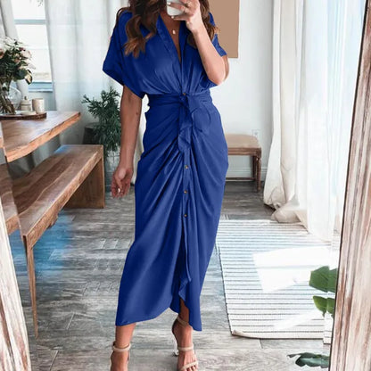 Helena - Beiges Wickelkleid mit Eleganz