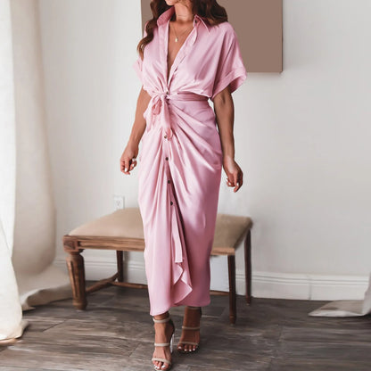 Helena - Beiges Wickelkleid mit Eleganz