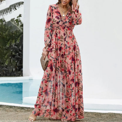 Carla's Blumen-Print Maxikleid