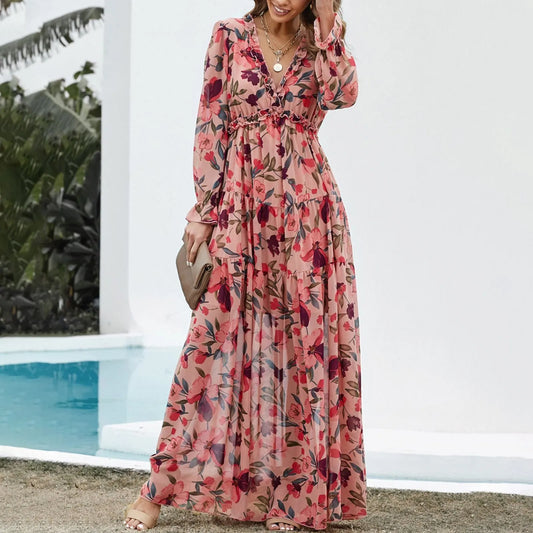 Carla's Blumen-Print Maxikleid