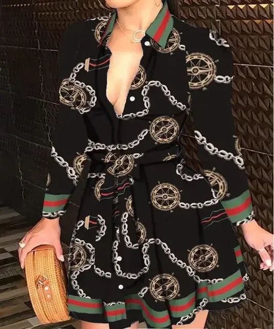 Lena - Kurzes Blau-Oranges Kleid