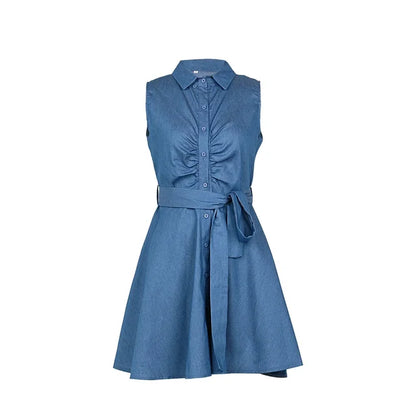 Lena - Kurzes Blau-Oranges Kleid