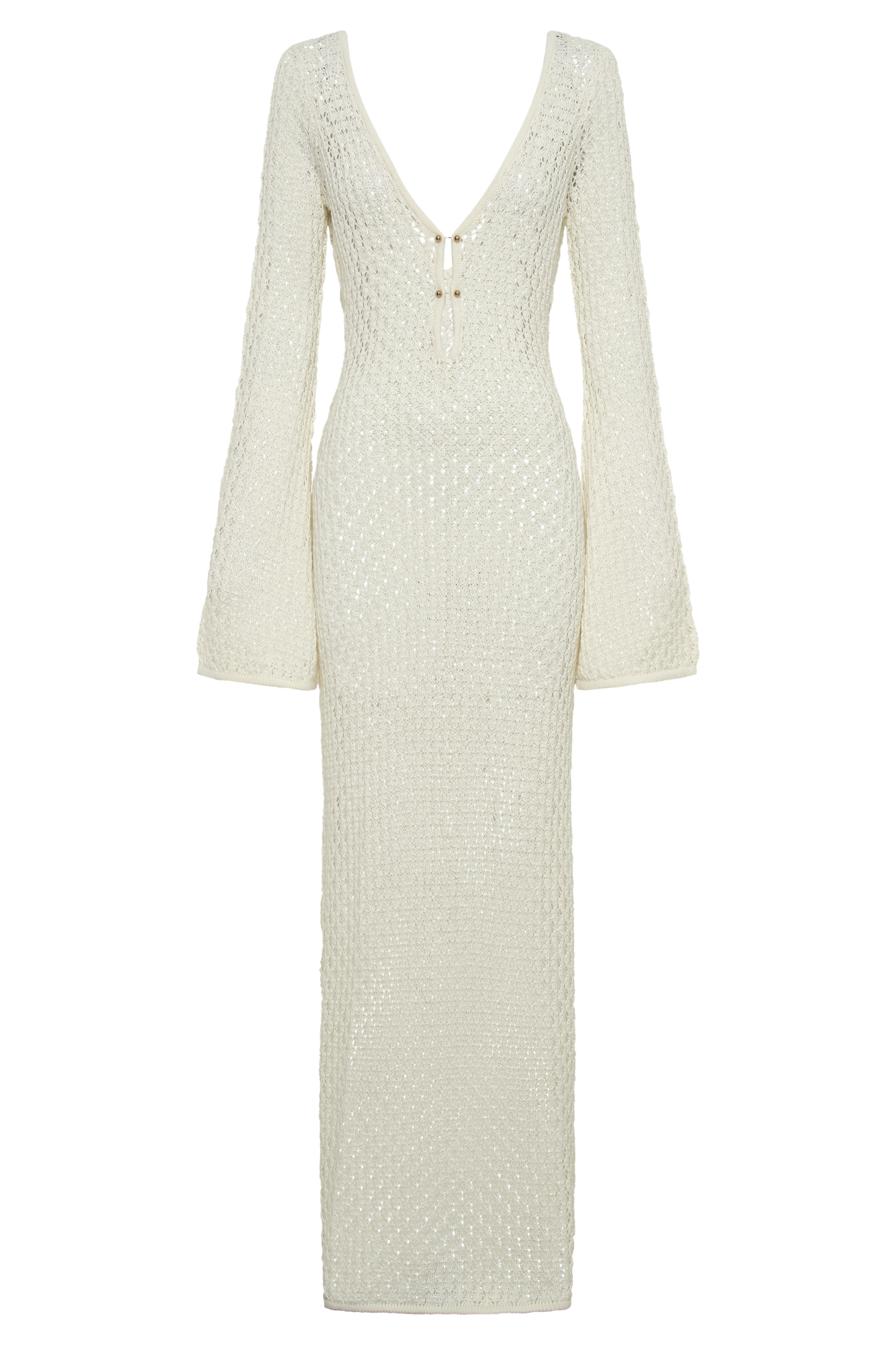 Zoë - Weißes Häkel-Maxikleid