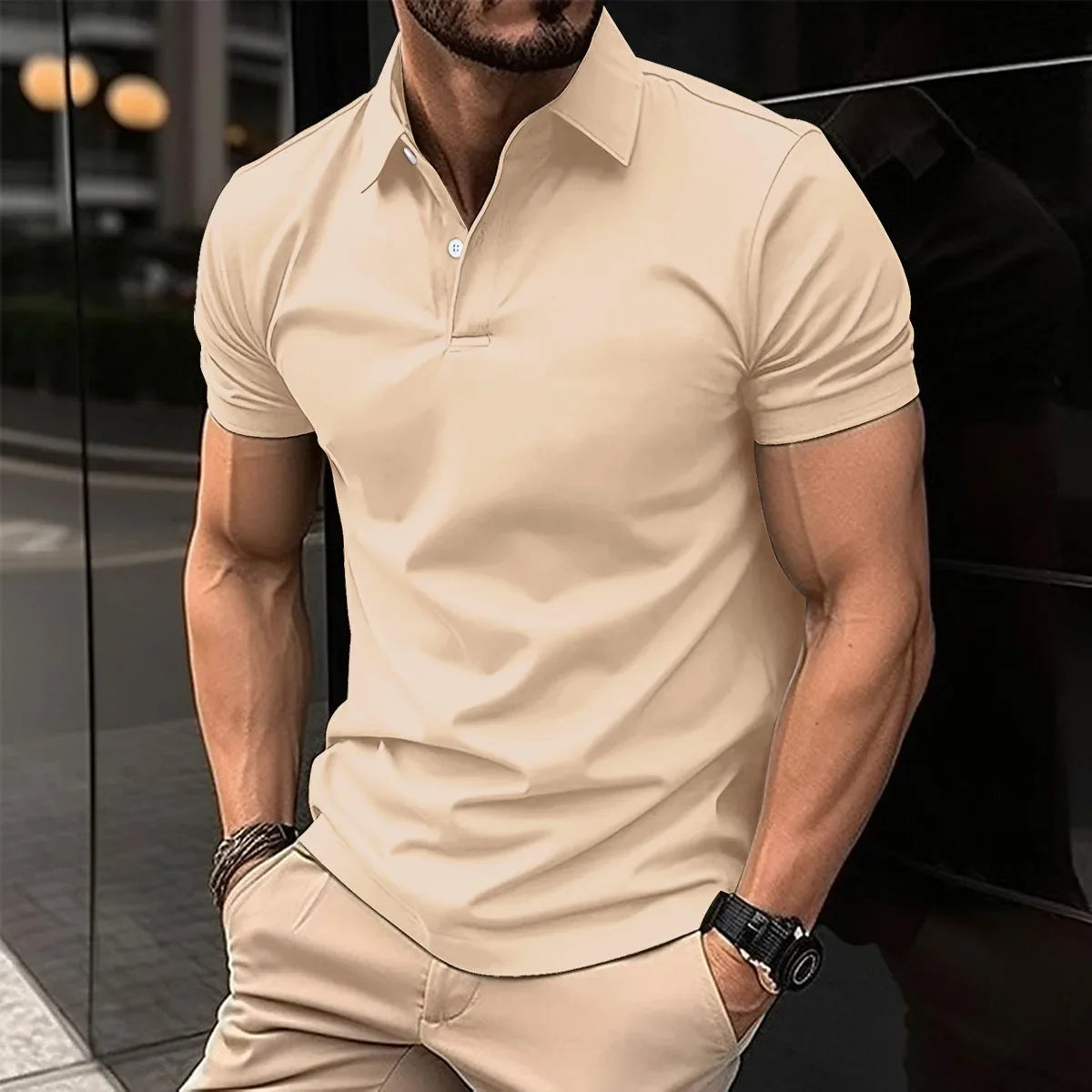FLORIAN - Herren Sommer Polo-Shirt mit schmaler Passform und Umlegekragen