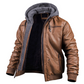 BENJAMIN - Stilvolle Premium Leder-Winter-Jacke mit Kapuze