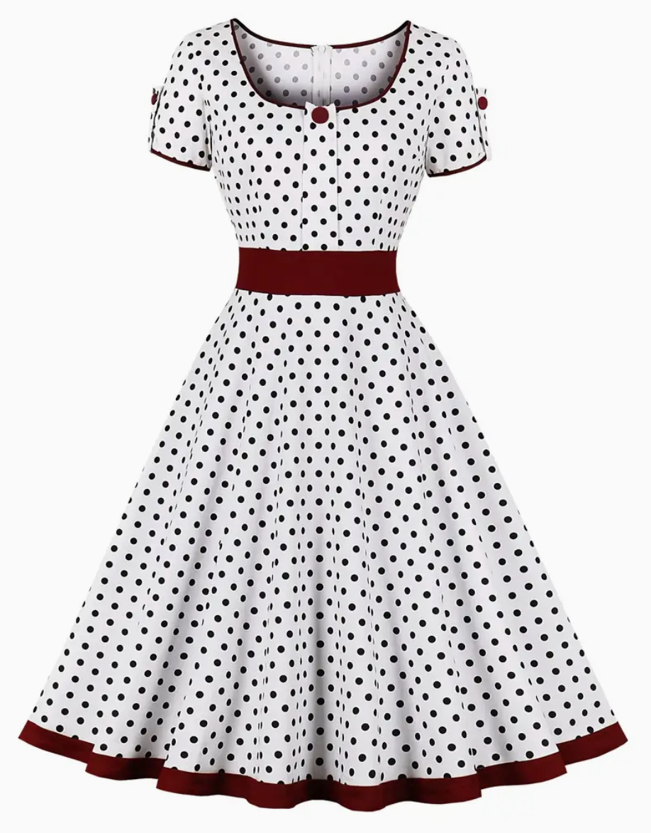 RETRO CHIC  - Schönes Vintage Polka Kleid für den Frühling/Sommer