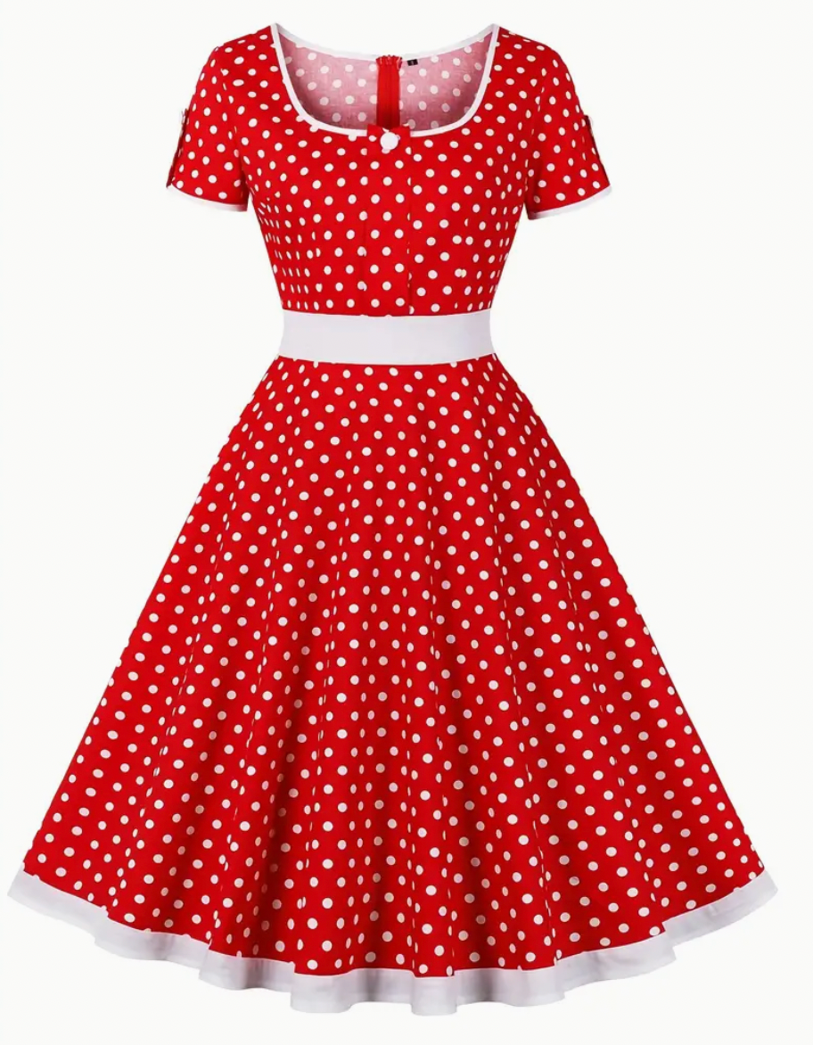 RETRO CHIC  - Schönes Vintage Polka Kleid für den Frühling/Sommer