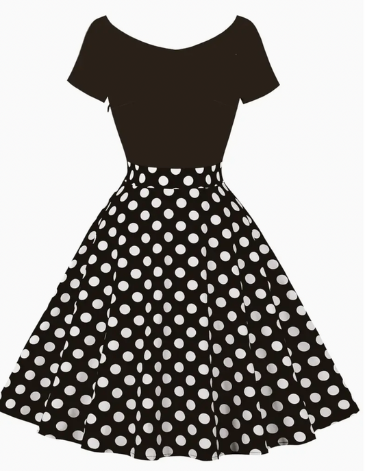 RETRO CHIC  - Schönes Vintage Polka Kleid für den Frühling/Sommer