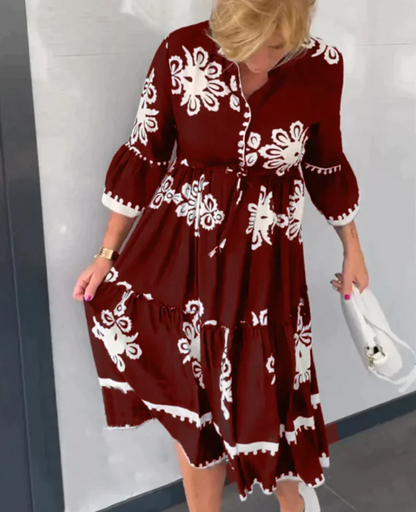 IZA - Elegantes Blumenkleid mit 3/4 Ärmeln