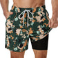 Marineblaue Badeshorts mit lebendigem