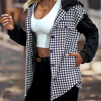 Maean - trendige geknöpfte karierte Jacke