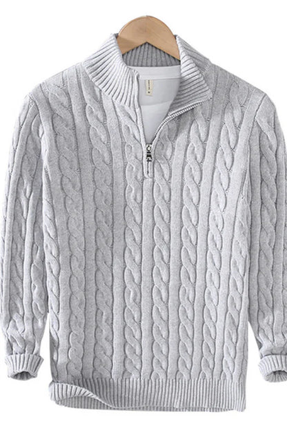 Anton - pullover mit halbem reißverschluss