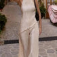 Janice - Luxuriöses, elegantes Oberteil in Weiß und ausgestellte Hose