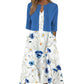 Clara - Königsblaues Kleid mit Blumenakzent
