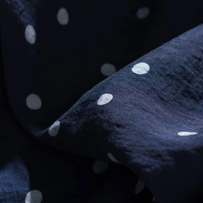 Annika - Marineblaues Pünktchenkleid