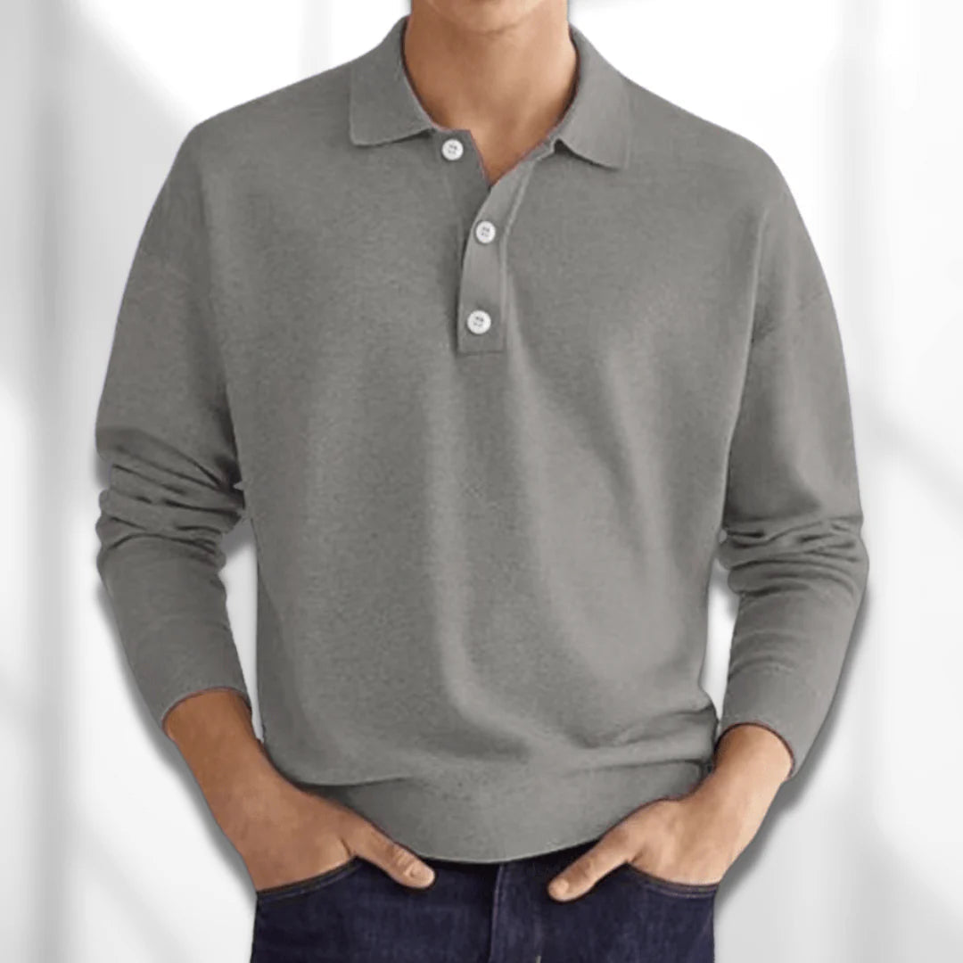 Langärmeliger polo-pullover