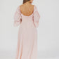 Corrine maxikleid mit gestuften armeln und taschen in ballerina pink - bump friendly