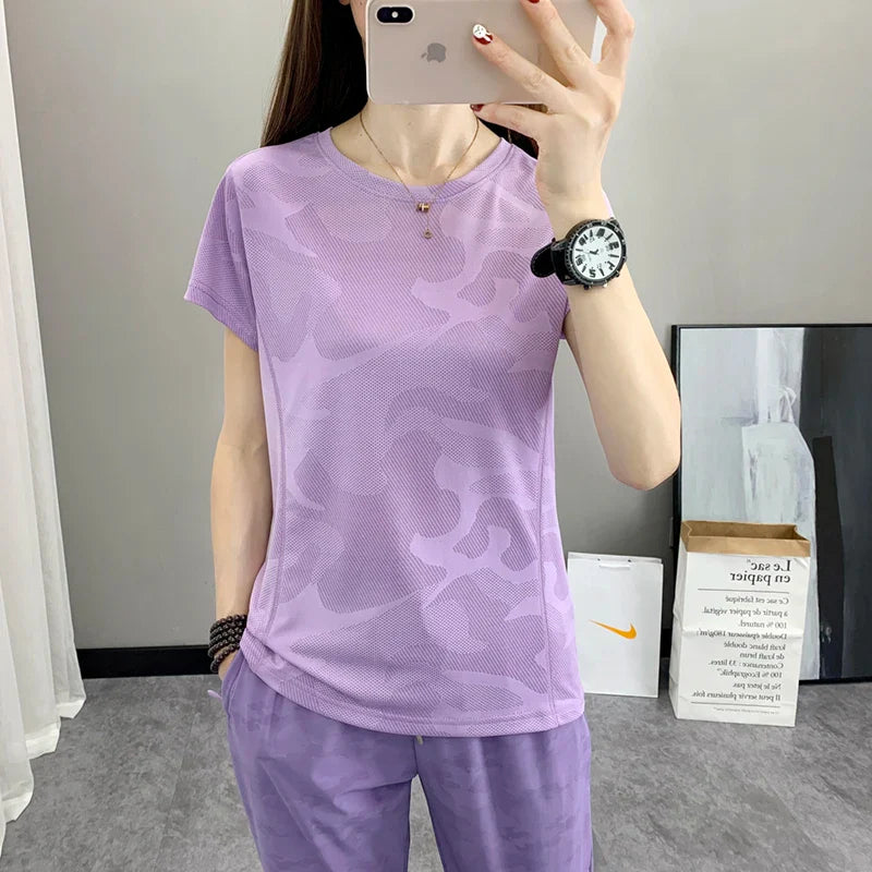 Blaues Camouflage-T-Shirt - Kim