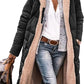 Briella - lange Sherpa Pufferjacke (mit Kapuze)