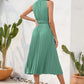 Carla - Schwarzes Plisseekleid mit Halterneck