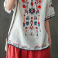 Luisa - Rotes Tunika-Shirt mit Ethno-Stickerei