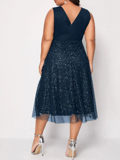 Isabella - Schwarz Glitzerndes Sommerkleid