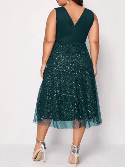 Isabella - Schwarz Glitzerndes Sommerkleid