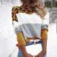 Strickpullover mit kontrastierenden Farben