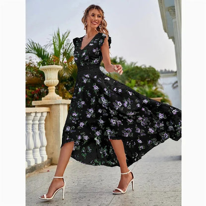 Emilia - Florales Midikleid mit Volants