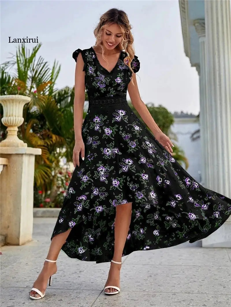 Emilia - Florales Midikleid mit Volants