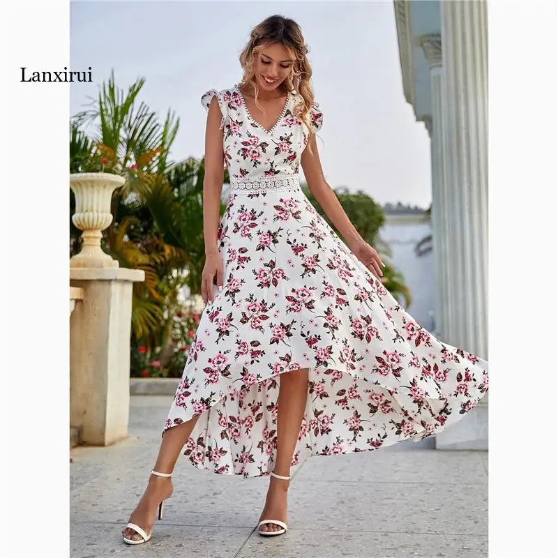 Emilia - Florales Midikleid mit Volants