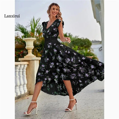 Emilia - Florales Midikleid mit Volants