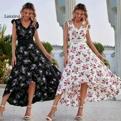 Emilia - Florales Midikleid mit Volants